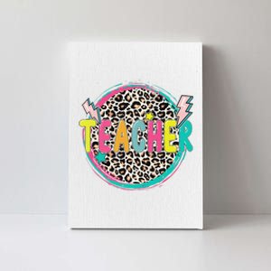 Funny Leopard Teacher Happy First Day Of School Teacher Canvas