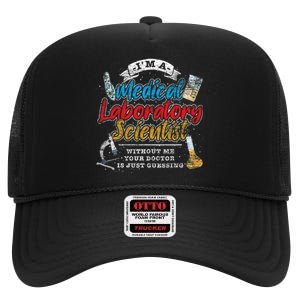 Funny Lab Technologist Medical Laboratory Scientist High Crown Mesh Back Trucker Hat