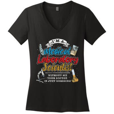 Funny Lab Technologist Medical Laboratory Scientist Women's V-Neck T-Shirt