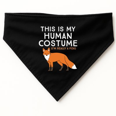 Fox Lover This Is My Hu Costume IM Really A Fox Gift USA-Made Doggie Bandana