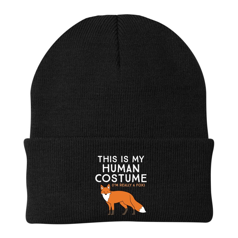 Fox Lover This Is My Hu Costume IM Really A Fox Gift Beanie