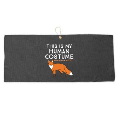 Fox Lover This Is My Hu Costume IM Really A Fox Gift Large Microfiber Waffle Golf Towel