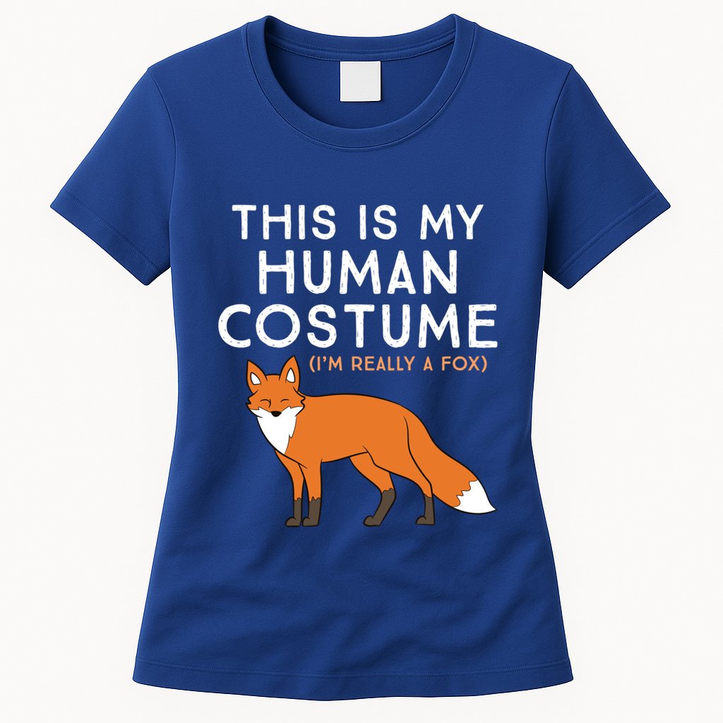 Fox Lover This Is My Hu Costume IM Really A Fox Gift Womens T-Shirt