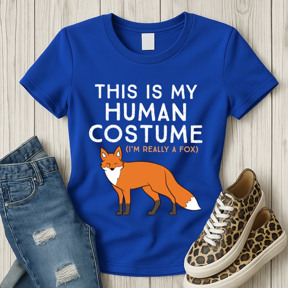 Fox Lover This Is My Hu Costume IM Really A Fox Gift Womens T-Shirt