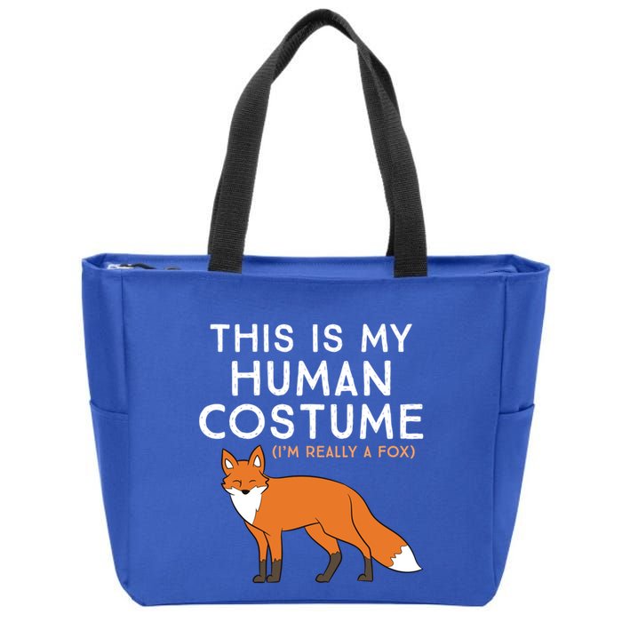 Fox Lover This Is My Hu Costume IM Really A Fox Gift Zip Tote Bag