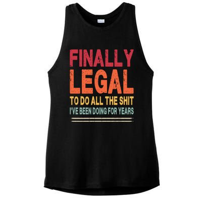 Finally Legal To Do Retro Ladies PosiCharge Tri-Blend Wicking Tank