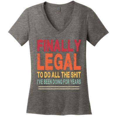 Finally Legal To Do Retro Women's V-Neck T-Shirt