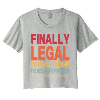 Finally Legal To Do Retro Women's Crop Top Tee