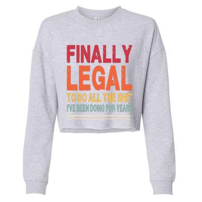 Finally Legal To Do Retro Cropped Pullover Crew