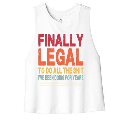 Finally Legal To Do Retro Women's Racerback Cropped Tank