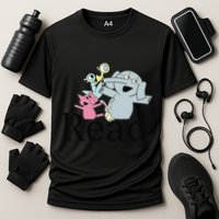 Funny Library Teacher Read Book Club Piggie Elephant Pigeons Cooling Performance Crew T-Shirt
