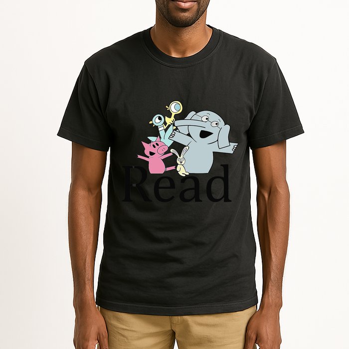 Funny Library Teacher Read Book Club Piggie Elephant Pigeons Tall T-Shirt