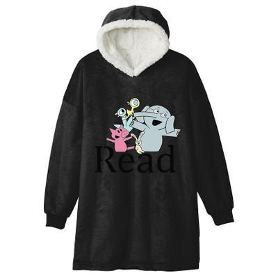 Funny Library Teacher Read Book Club Piggie Elephant Pigeons Hooded Wearable Blanket