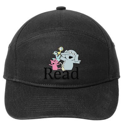 Funny Library Teacher Read Book Club Piggie Elephant Pigeons 7-Panel Snapback Hat