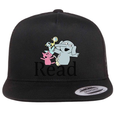 Funny Library Teacher Read Book Club Piggie Elephant Pigeons Flatbill Hat