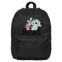 Funny Library Teacher Read Book Club Piggie Elephant Pigeons 16 in Basic Backpack