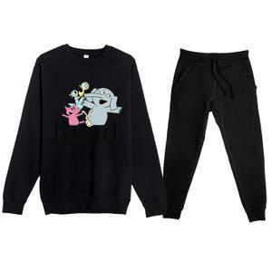 Funny Library Teacher Read Book Club Piggie Elephant Pigeons Premium Crewneck Sweatsuit Set