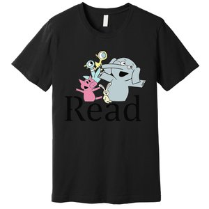 Funny Library Teacher Read Book Club Piggie Elephant Pigeons Premium T-Shirt