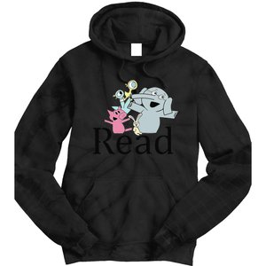 Funny Library Teacher Read Book Club Piggie Elephant Pigeons Tie Dye Hoodie