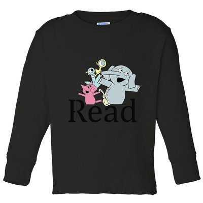 Funny Library Teacher Read Book Club Piggie Elephant Pigeons Toddler Long Sleeve Shirt