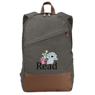 Funny Library Teacher Read Book Club Piggie Elephant Pigeons Cotton Canvas Backpack