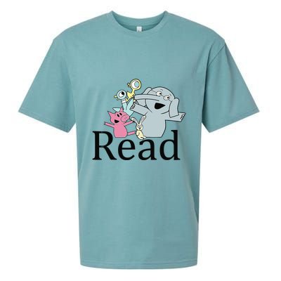 Funny Library Teacher Read Book Club Piggie Elephant Pigeons Sueded Cloud Jersey T-Shirt