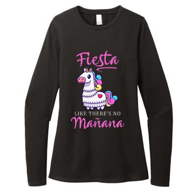 Fiesta Like There's No Manana Unicorn Funny Cinco De Mayo Womens CVC Long Sleeve Shirt