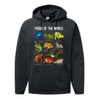 Frog Lover Types Of Frogs Frog Catcher Herpetology Frog Performance Fleece Hoodie