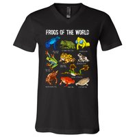 Frog Lover Types Of Frogs Frog Catcher Herpetology Frog V-Neck T-Shirt