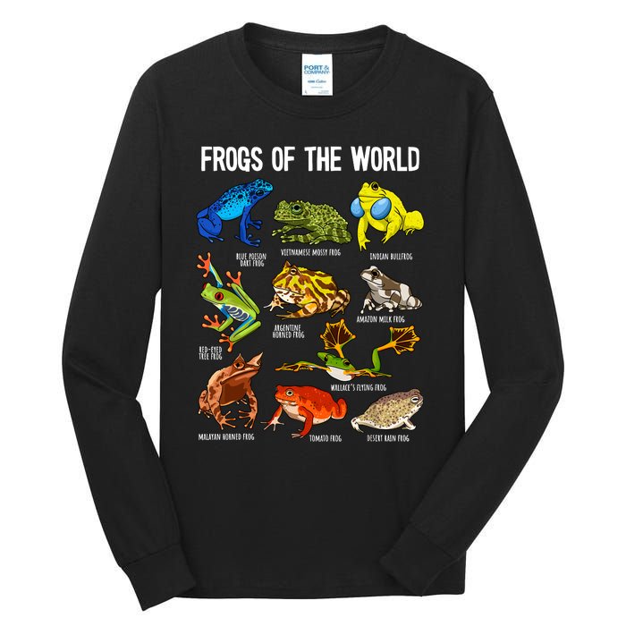 Frog Lover Types Of Frogs Frog Catcher Herpetology Frog Tall Long Sleeve T-Shirt