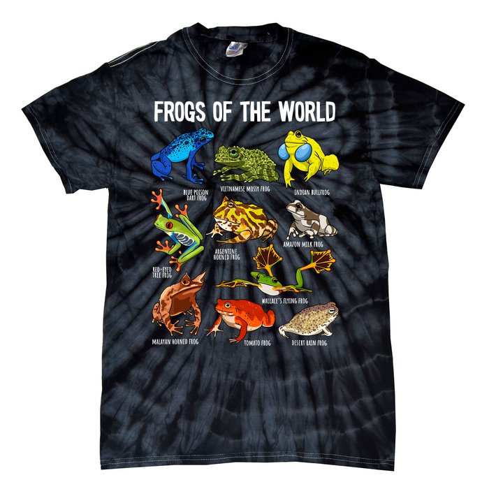 Frog Lover Types Of Frogs Frog Catcher Herpetology Frog Tie-Dye T-Shirt