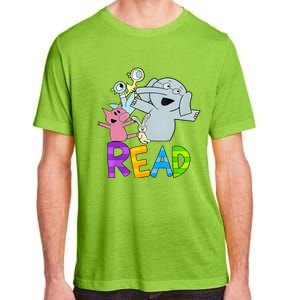 Funny Library Teacher Read Book Club Piggie Elephant Pigeons Adult ChromaSoft Performance T-Shirt