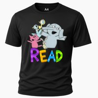 Funny Library Teacher Read Book Club Piggie Elephant Pigeons Cooling Performance Crew T-Shirt