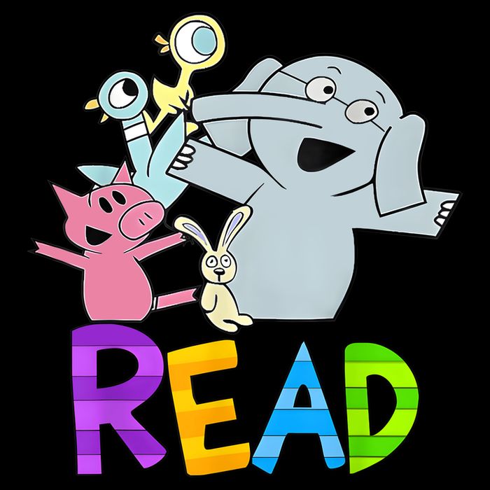 Funny Library Teacher Read Book Club Piggie Elephant Pigeons Cooling Performance Crew T-Shirt