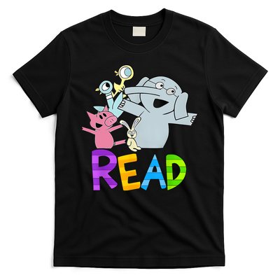 Funny Library Teacher Read Book Club Piggie Elephant Pigeons T-Shirt