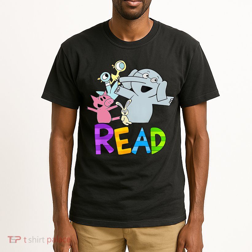 Funny Library Teacher Read Book Club Piggie Elephant Pigeons Tall T-Shirt