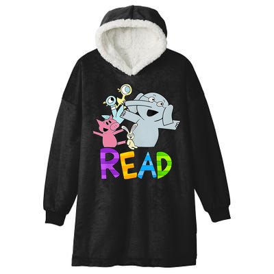 Funny Library Teacher Read Book Club Piggie Elephant Pigeons Hooded Wearable Blanket