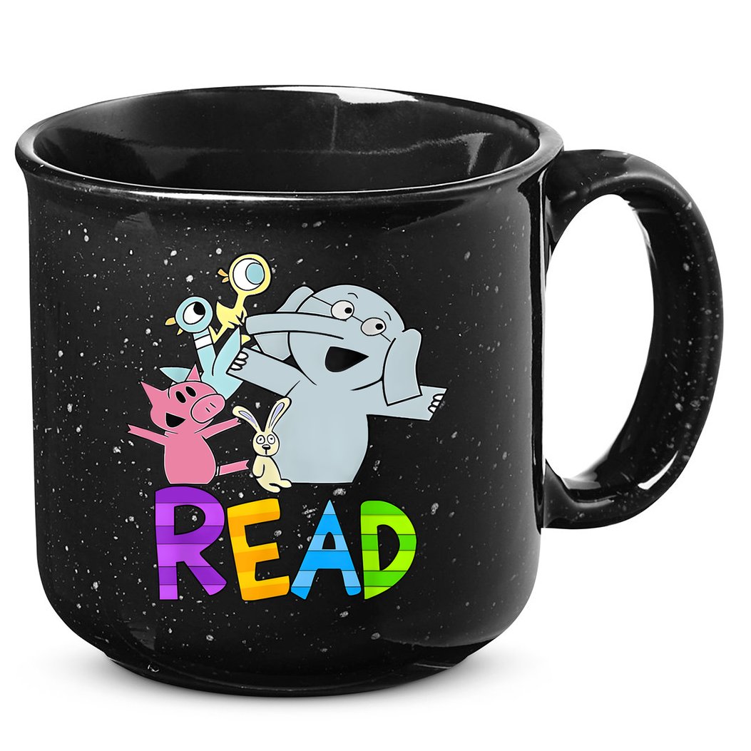 Funny Library Teacher Read Book Club Piggie Elephant Pigeons 15oz Campfire Ceramic Mug