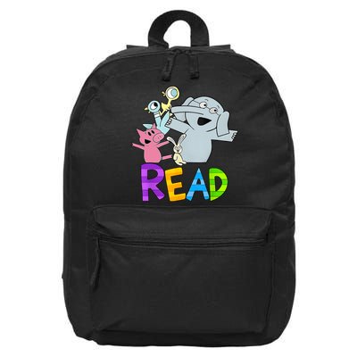 Funny Library Teacher Read Book Club Piggie Elephant Pigeons 16 in Basic Backpack