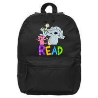 Funny Library Teacher Read Book Club Piggie Elephant Pigeons 16 in Basic Backpack