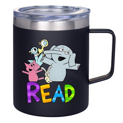 Funny Library Teacher Read Book Club Piggie Elephant Pigeons 12oz Stainless Steel Coffee Mug