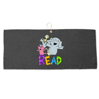 Funny Library Teacher Read Book Club Piggie Elephant Pigeons Large Microfiber Waffle Golf Towel