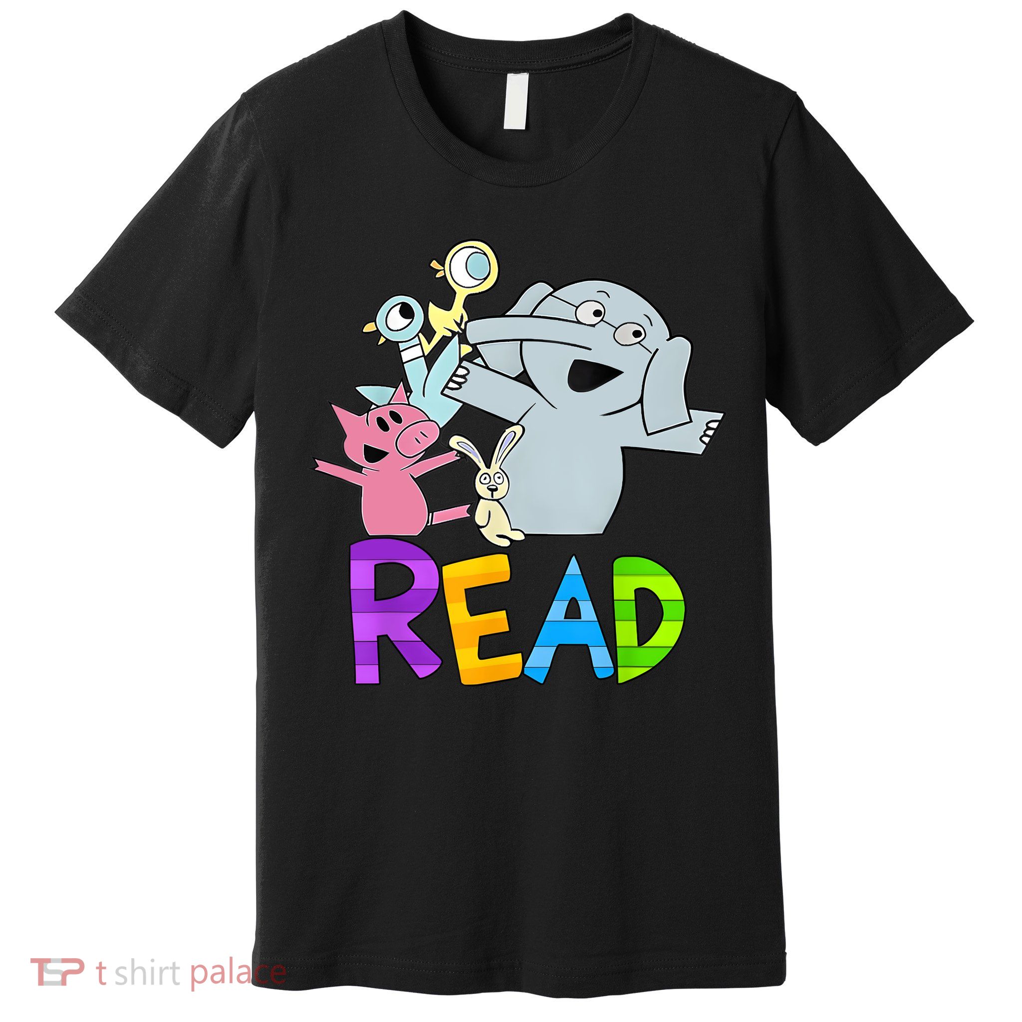 Funny Library Teacher Read Book Club Piggie Elephant Pigeons Premium T-Shirt