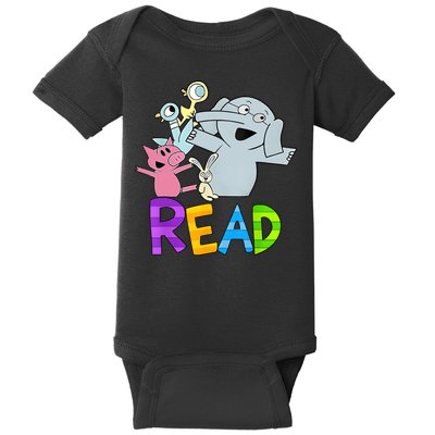 Funny Library Teacher Read Book Club Piggie Elephant Pigeons Baby Bodysuit