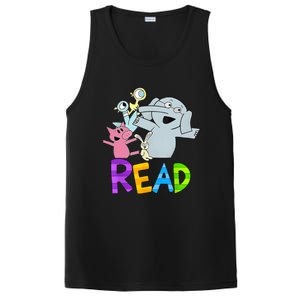 Funny Library Teacher Read Book Club Piggie Elephant Pigeons PosiCharge Competitor Tank