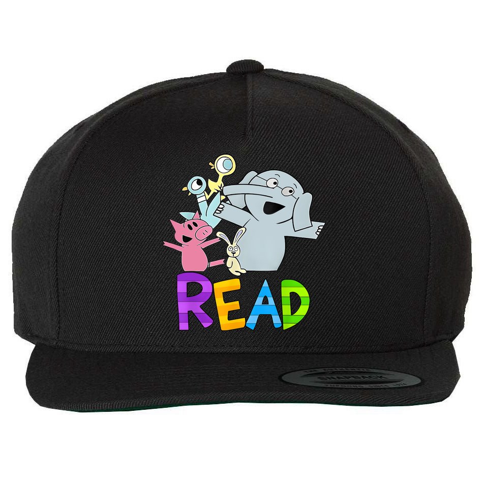 Funny Library Teacher Read Book Club Piggie Elephant Pigeons Wool Snapback Cap