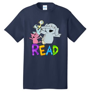 Funny Library Teacher Read Book Club Piggie Elephant Pigeons Tall T-Shirt