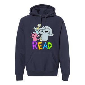 Funny Library Teacher Read Book Club Piggie Elephant Pigeons Premium Hoodie