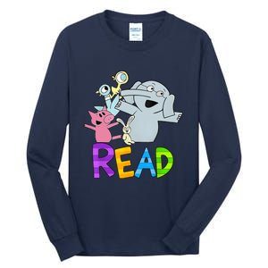 Funny Library Teacher Read Book Club Piggie Elephant Pigeons Tall Long Sleeve T-Shirt