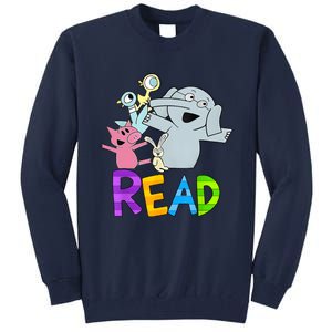 Funny Library Teacher Read Book Club Piggie Elephant Pigeons Tall Sweatshirt